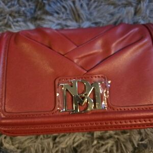 Badgley Mischka Small Pleated Crossbody In Brick Red. New With Tags .